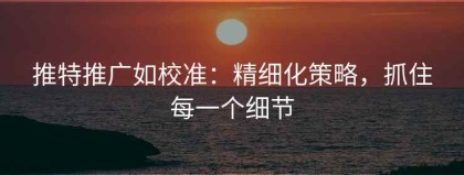 推特推广如校准：精细化策略，抓住每一个细节