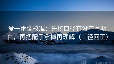 爱一番像校准：先校口径有没有写明白，再把配乐拿掉再理解（口径回正）