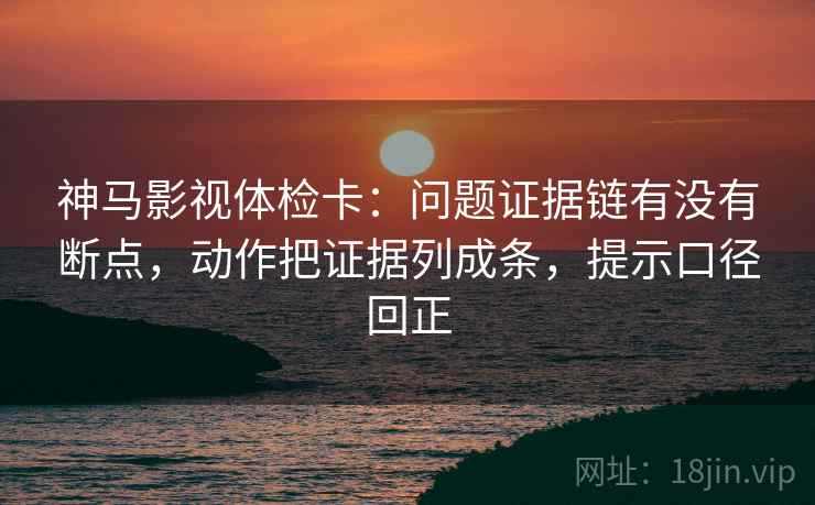 神马影视体检卡：问题证据链有没有断点，动作把证据列成条，提示口径回正