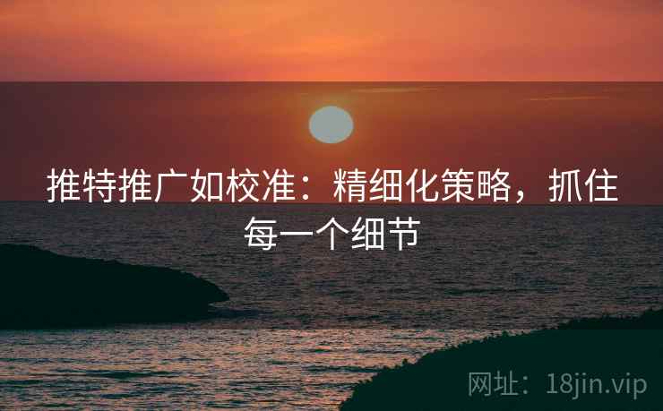推特推广如校准:精细化策略,抓住每一个细节 推特推广如校准:精细化策略,抓住每一个细节